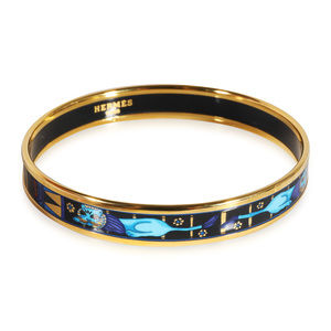 Hermès Gold Tone Narrow Bangle Bracelet, 9mm